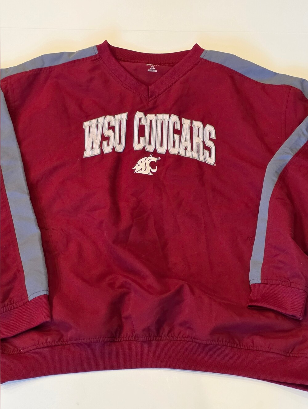 WSU Cougars Crimson Grey Pullover Windbreaker Jacket Washington State University